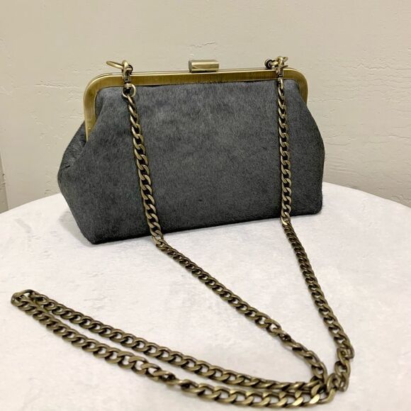 Handmade Real Hair-on-horsehide Push-lock Clutch/Shoulder/Crossbody/Evening Bag - Picture 5 of 16